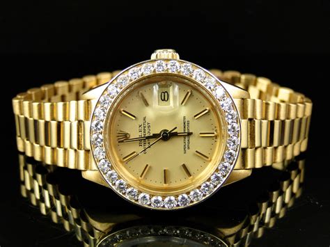 used gold rolex women& 39